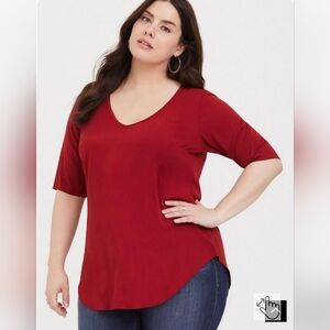 Super Soft Scarlet Wine Tunic